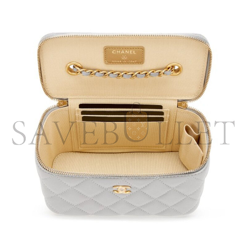 CHANEL PEARL CRUSH VANITY WITH CHAIN QUILTED LAMBSKIN AP2303 (17*9.8*8cm)